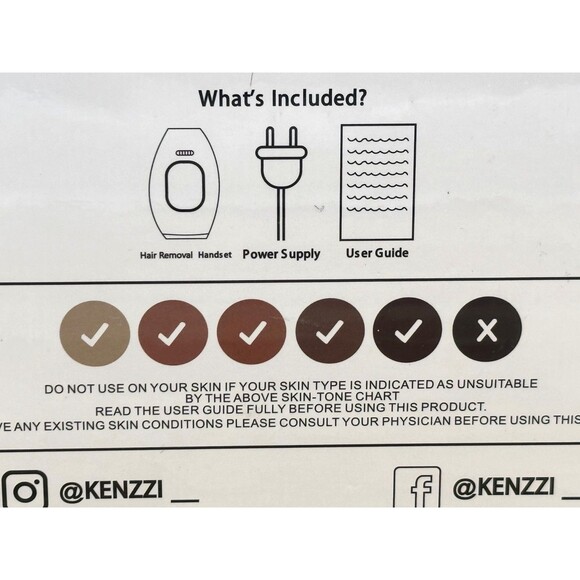 Kenzzi The Premium Hair Removal Handset Body & Face At Home IPL Hair Removal - Picture 8 of 13